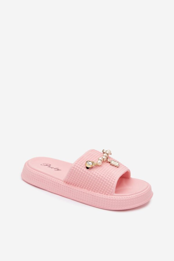 Pink Platform Sandals in Sandals & Flip-Flops For Women with Fabric, Footbed and Platform Height