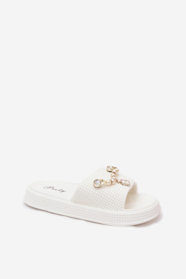 White Platform Sandals in Sandals & Flip-Flops For Women with Fabric, Footbed and Platform Height