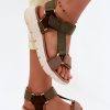Green Platform Sandals in Sandals & Flip-Flops For Women with Fabric, Footbed and Platform Height