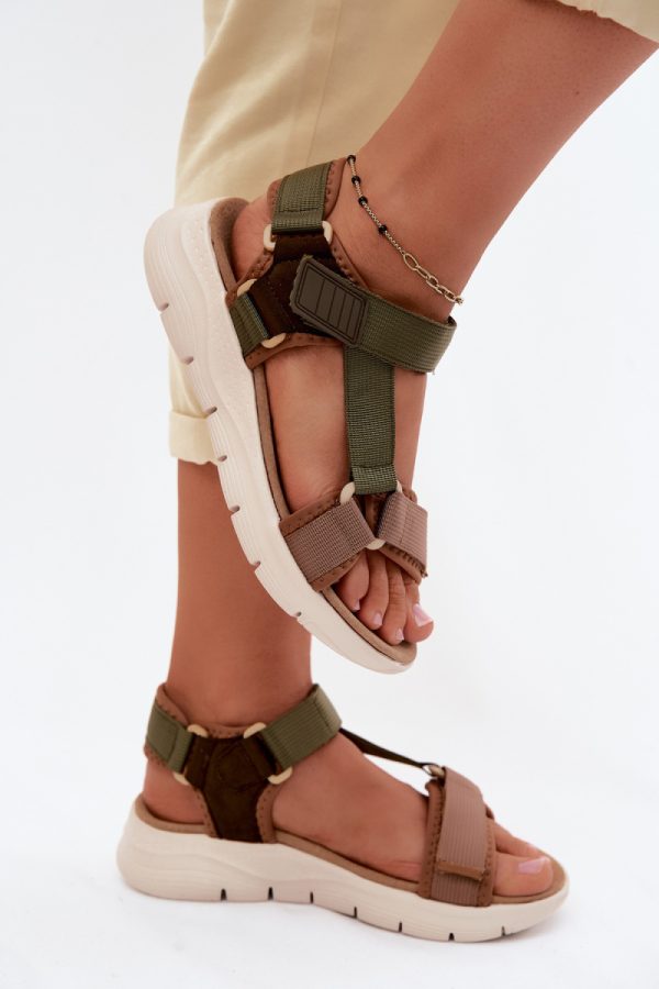 Green Platform Sandals in Sandals & Flip-Flops For Women with Fabric, Footbed and Platform Height
