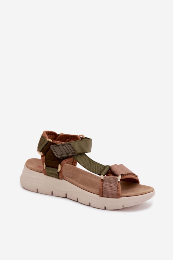 Green Platform Sandals in Sandals & Flip-Flops For Women with Fabric, Footbed and Platform Height