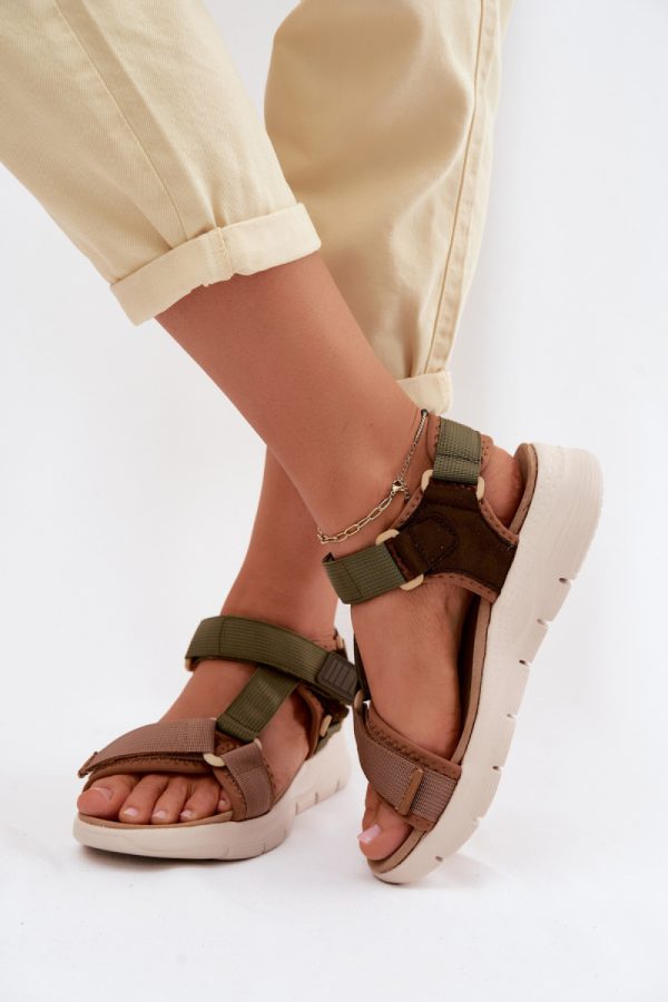 Green Platform Sandals in Sandals & Flip-Flops For Women with Fabric, Footbed and Platform Height
