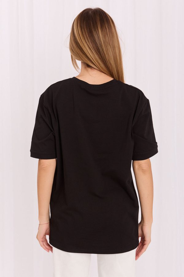Black T-shirt in Women`s Tops, T-shirts, Singlets with Cotton and Spandex