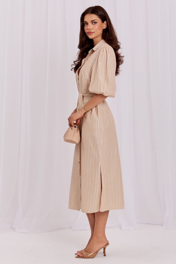 Beige Daydress in Day Dresses with Cotton