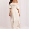 Beige Daydress in Day Dresses with Cotton