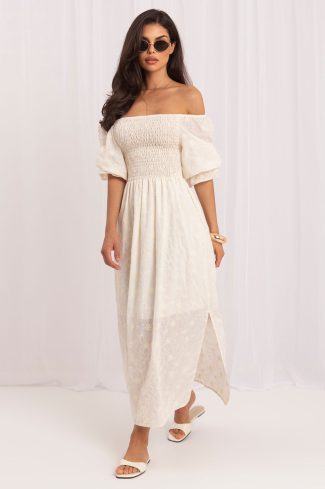 Beige Daydress in Day Dresses with Cotton