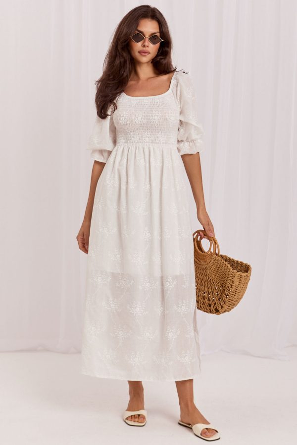 Beige Daydress in Day Dresses with Cotton
