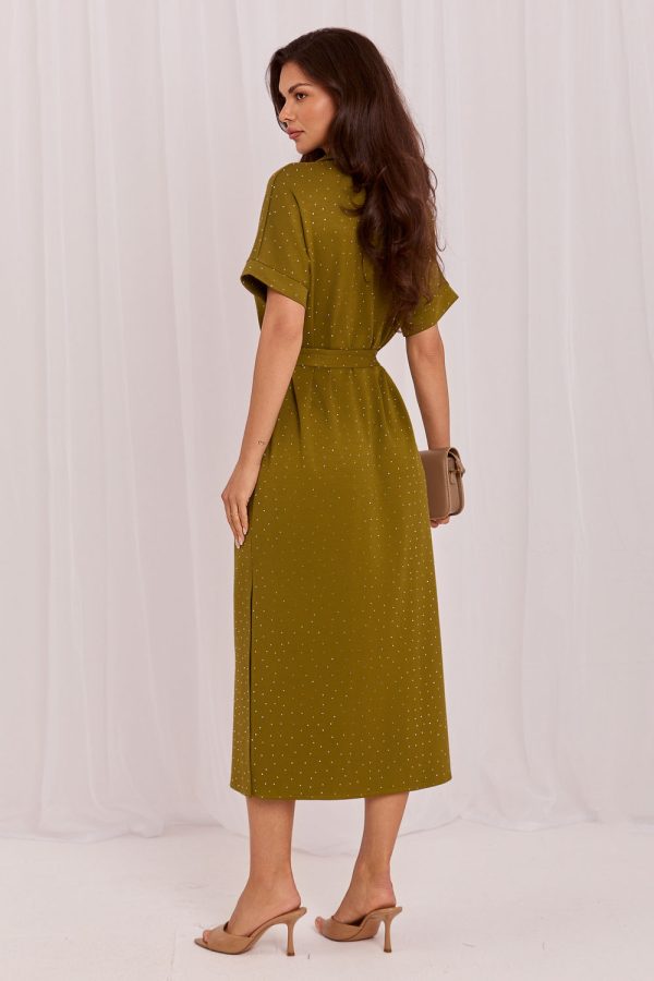 Green Daydress in Day Dresses with Spandex and Viscose