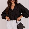 Black Long Sleeve Shirt in Shirts For Women with Cotton