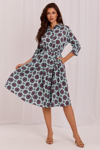 Green Daydress in Day Dresses with Cotton and Polyester