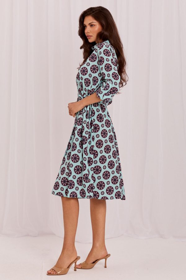 Green Daydress in Day Dresses with Cotton and Polyester