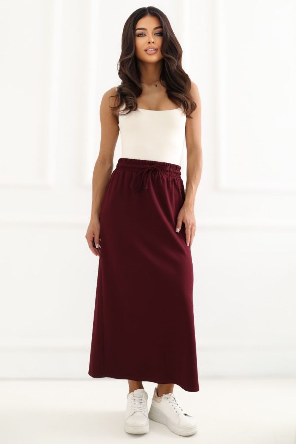 Red Skirt in Skirts with Spandex and Viscose