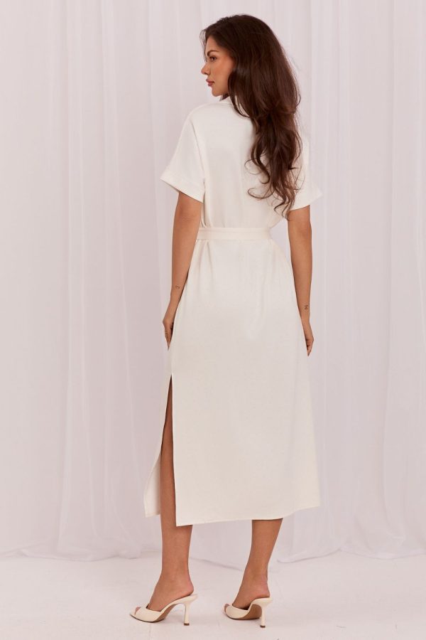 Beige Daydress in Day Dresses with Spandex and Viscose