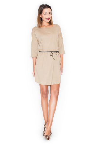 Beige Daydress in Day Dresses with Cotton and Polyester