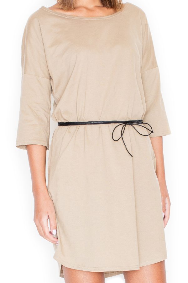 Beige Daydress in Day Dresses with Cotton and Polyester