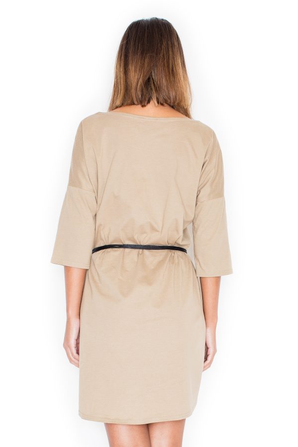 Beige Daydress in Day Dresses with Cotton and Polyester
