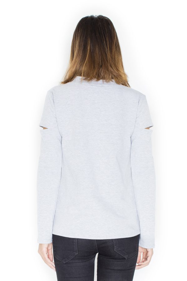 Grey Blouse in Women`s Blouses, Tunics with Cotton and Spandex