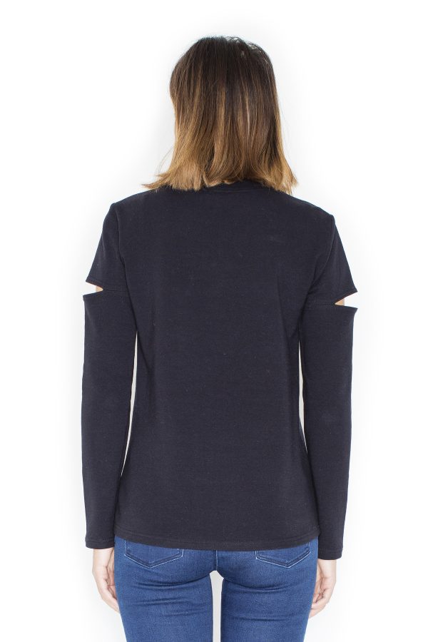 Black Blouse in Women`s Blouses, Tunics with Cotton and Spandex
