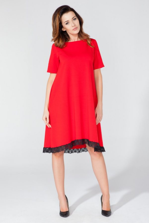 Red Daydress 9 in Cotton, Spandex and Polyester