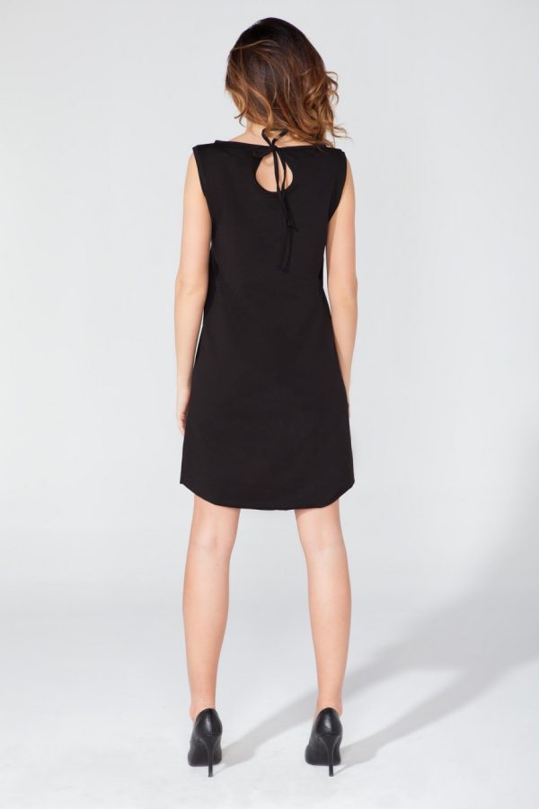 Black Daydress 4 in Cotton, Spandex and Polyester
