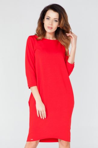 Red Daydress in Day Dresses with Cotton, Spandex and Polyester