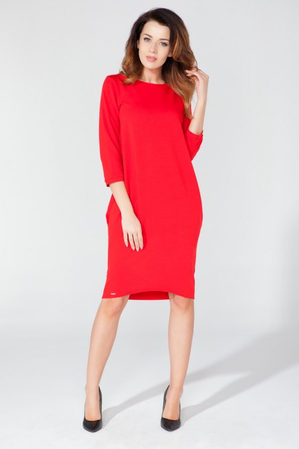 Red Daydress in Day Dresses with Cotton, Spandex and Polyester