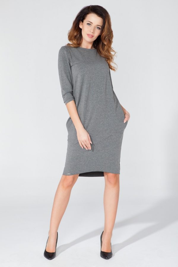 Grey Daydress in Day Dresses with Cotton, Spandex and Polyester