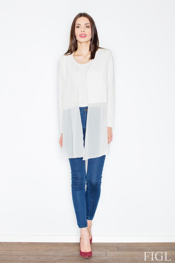 White Jacket in Jackets, Vests For Women with Spandex and Polyester