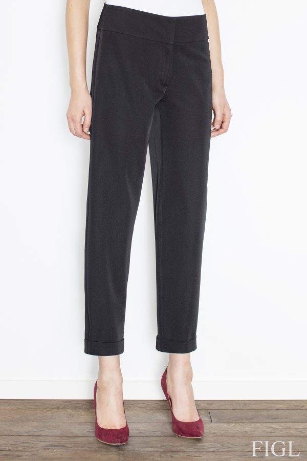 Black Women Trousers in Pants, Trousers, Shorts with Spandex and Polyester