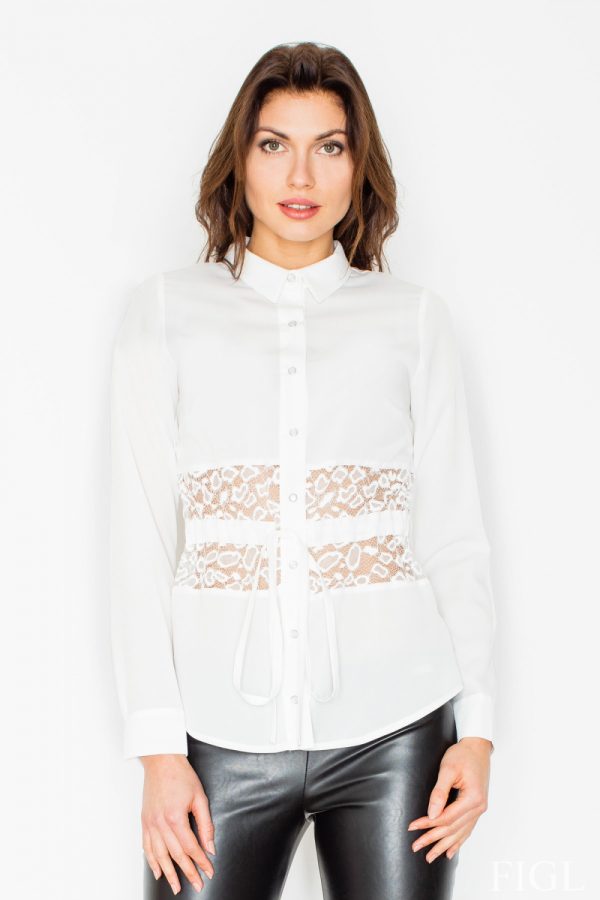 Beige Long Sleeve Shirt in Shirts For Women with