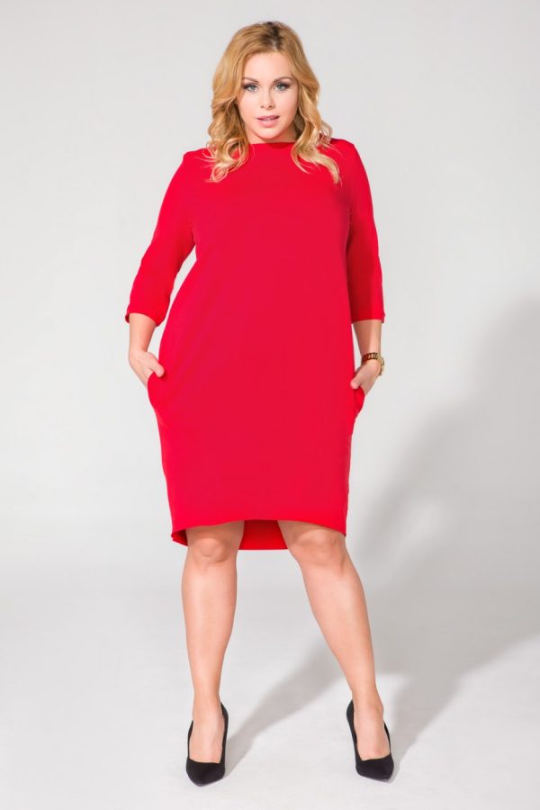 Red Daydress in Day Dresses with Cotton, Spandex and Polyester
