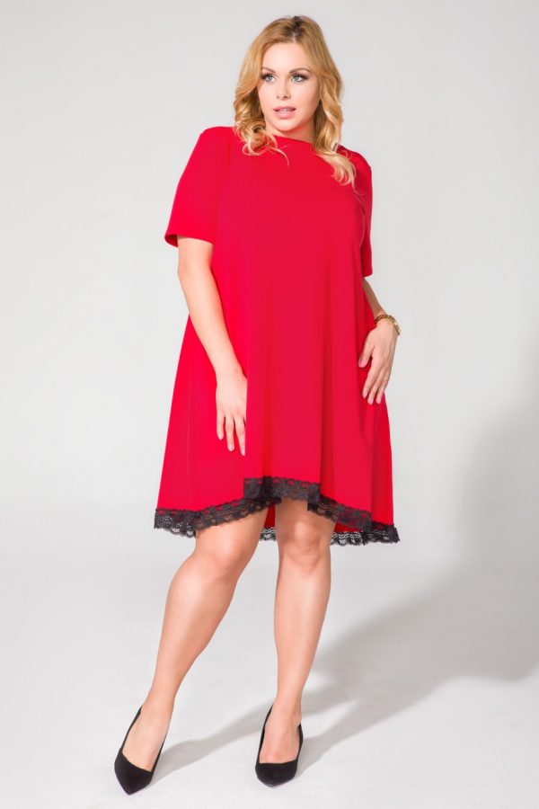 Red Daydress 9 in Cotton, Spandex and Polyester