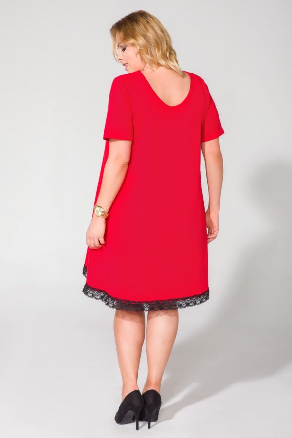 Red Daydress 9 in Cotton, Spandex and Polyester