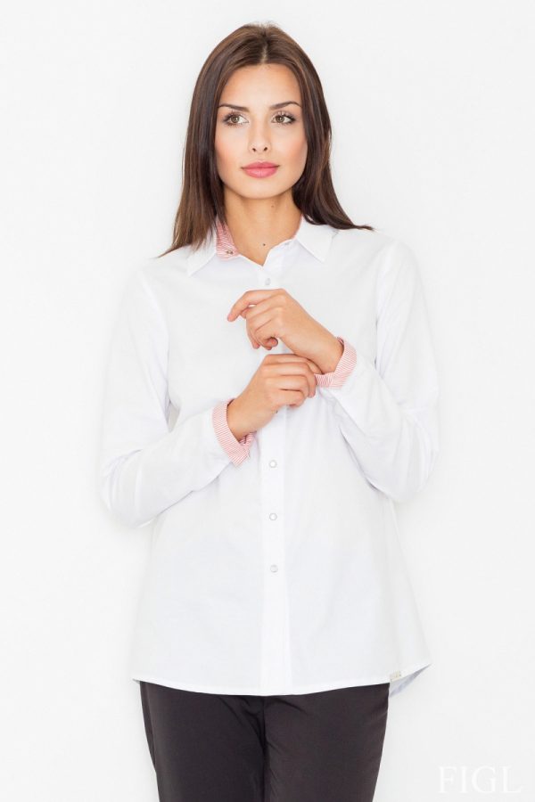 White Long Sleeve Shirt in Shirts For Women with