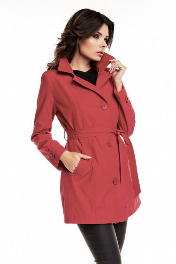 Red Coat in Women`s Coats, Jackets with Cotton and Polyester