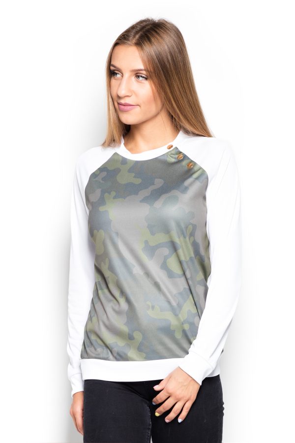 White Blouse in Women`s Blouses, Tunics with Polyester