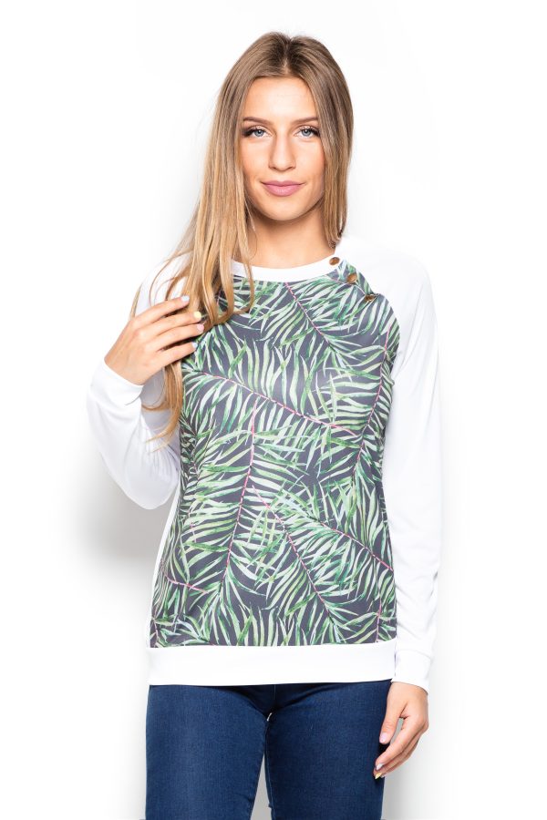 White Blouse in Women`s Blouses, Tunics with Polyester