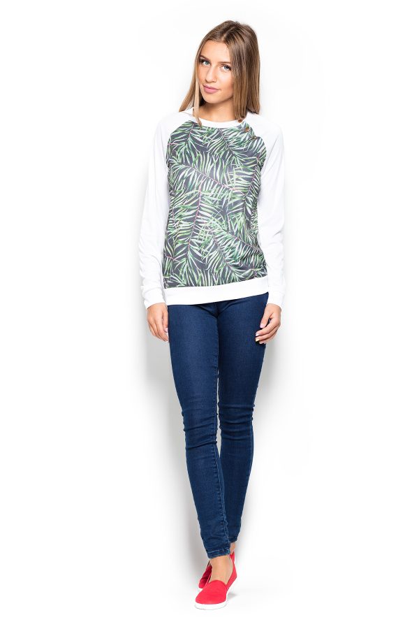 White Blouse in Women`s Blouses, Tunics with Polyester