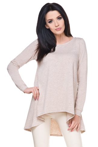 Beige Blouse in Women`s Blouses, Tunics with Cotton, Spandex and Polyester