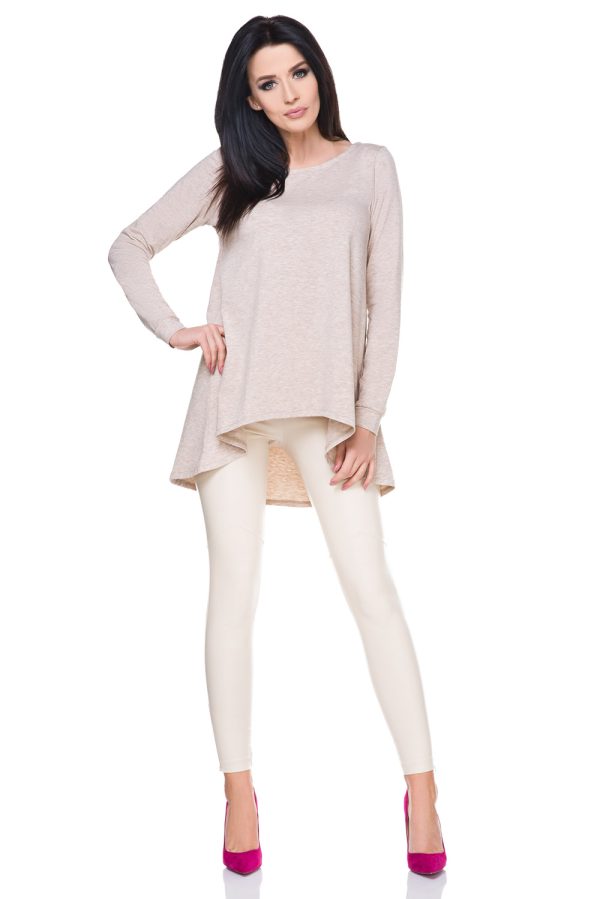 Beige Blouse in Women`s Blouses, Tunics with Cotton, Spandex and Polyester