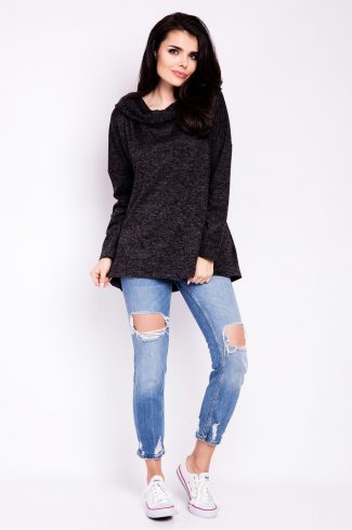 Grey Sweatshirt in Sweatshirts For Women with Spandex, Polyester and Viscose