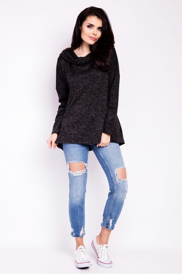 Grey Sweatshirt in Sweatshirts For Women with Spandex, Polyester and Viscose