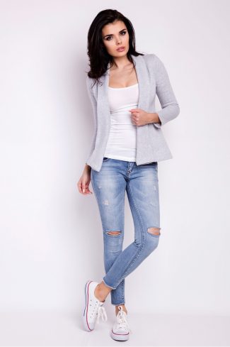 Grey Jacket in Jackets, Vests For Women with Cotton and Spandex