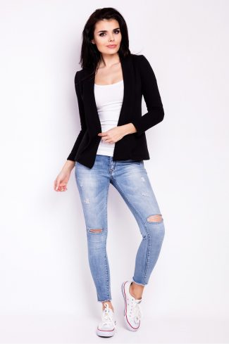 Black Jacket in Jackets, Vests For Women with Cotton and Spandex