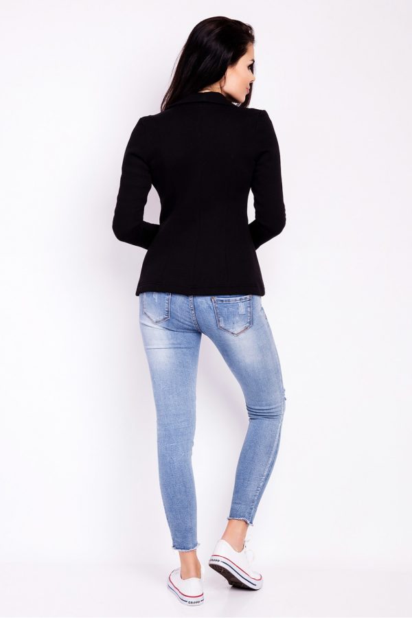 Black Jacket in Jackets, Vests For Women with Cotton and Spandex