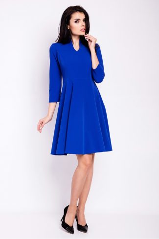 Blue Daydress in Day Dresses with Spandex, Polyester and Viscose