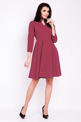 Red Daydress in Day Dresses with Spandex, Polyester and Viscose