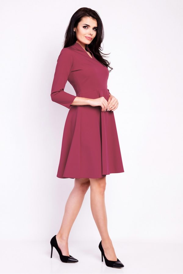 Red Daydress in Day Dresses with Spandex, Polyester and Viscose
