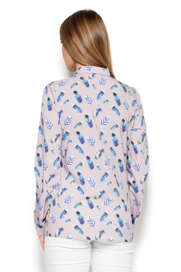 Beige Long Sleeve Shirt in Shirts For Women with