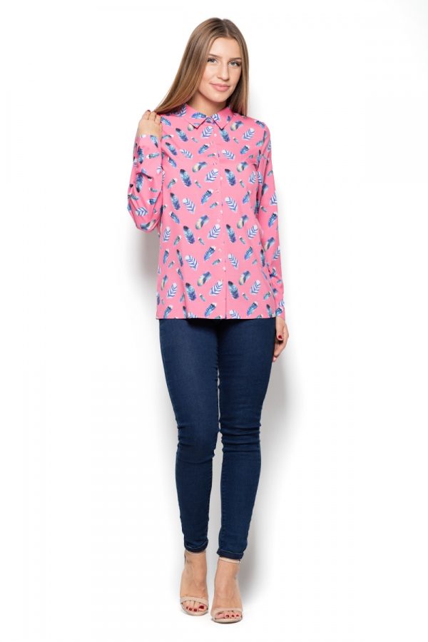 Pink Long Sleeve Shirt in Shirts For Women with